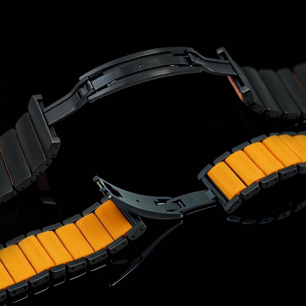 Титановый ремешок для Apple Watch 49мм 46мм 45мм 44мм Мужской Резиновый Ремешок Для Iwatch Ultra 3 Серии 11 10 9 8 7 SE 3 45мм 44мм