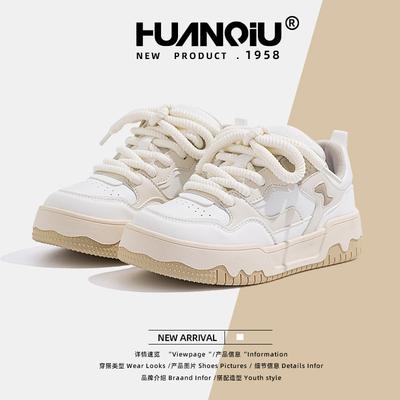 Глобальные толстые туфли на платформе женские весна 2025 новые универсальные женские туфли амортизирующие легкие повседневные белые туфли женские HH2403