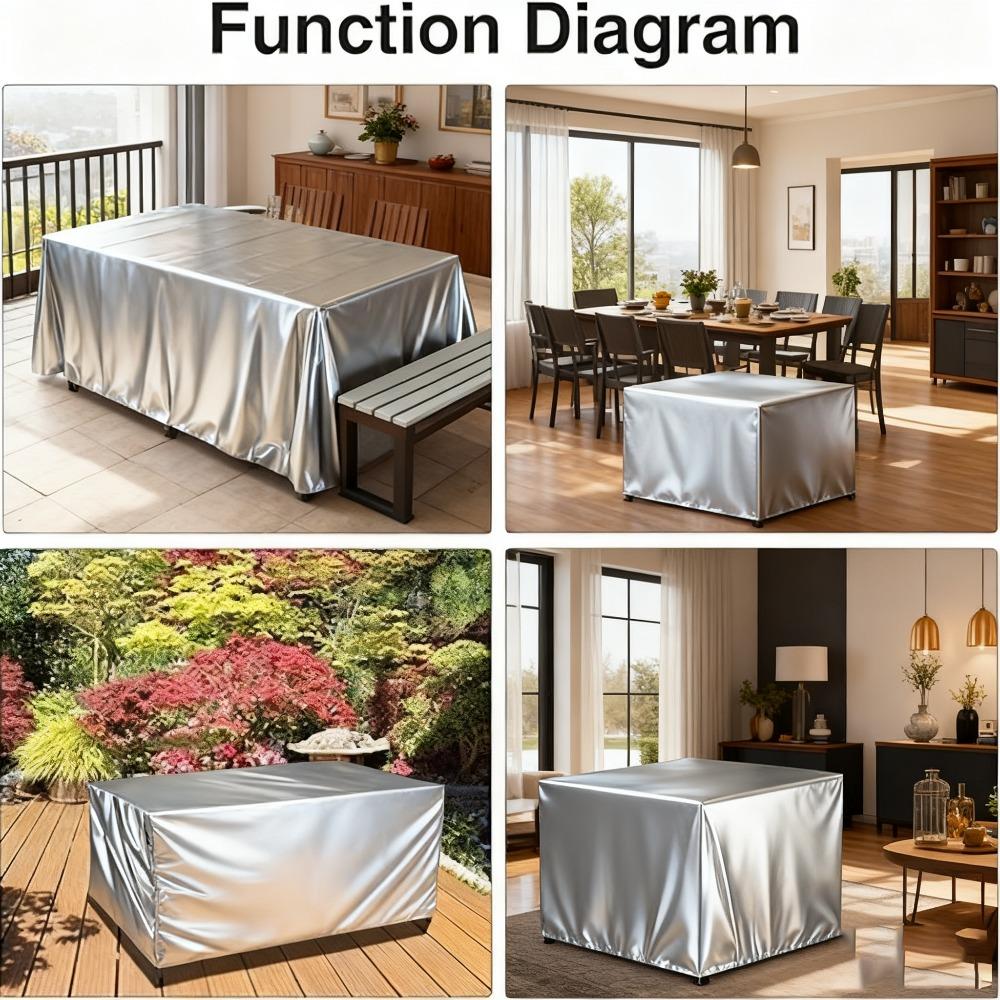 Waterproof Patio Furniture Covers - Wind Resistant for Chair & Coffee Table, Black