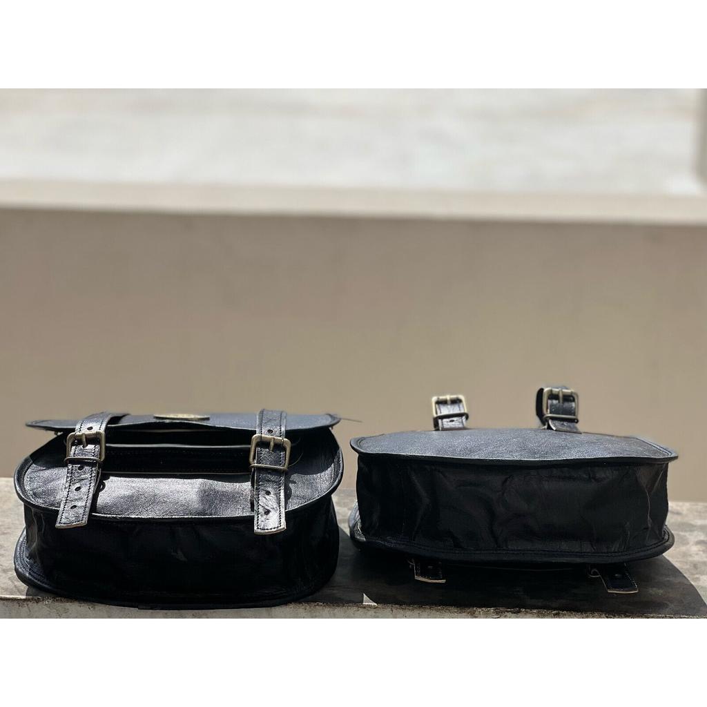 Пара левое правое седло мотоцикла 2 боковые сумки винтажный кожаный багаж сумка для инструментов