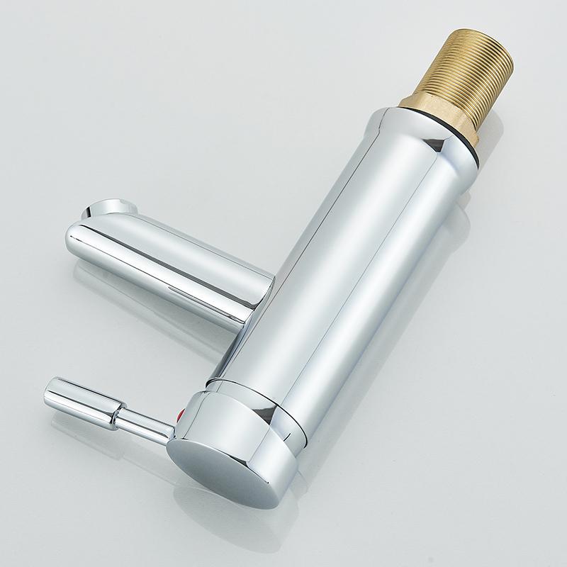 Basin Faucet 304 Stainless Steel Single Cold Water Tap Black Chrome Color Deck Mounted Basin Sink Tap G1/2