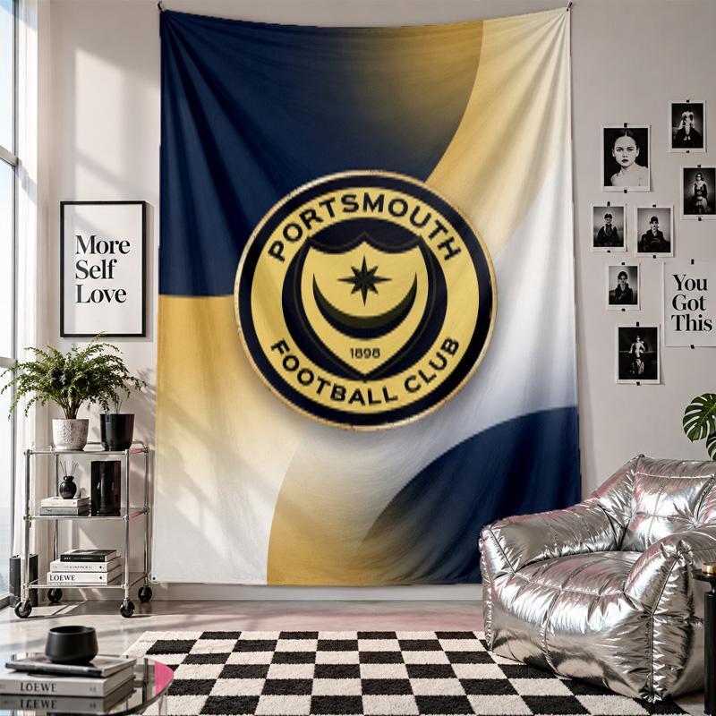 Portsmouth FC Wall Tapestry Home Decor Wall Hanging Cloth for Bedroom Living Room Background