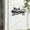 Cross-Border Ferrous Metal Welcome Sign - Creative Wrought Iron Wall Decor for Garden or Home