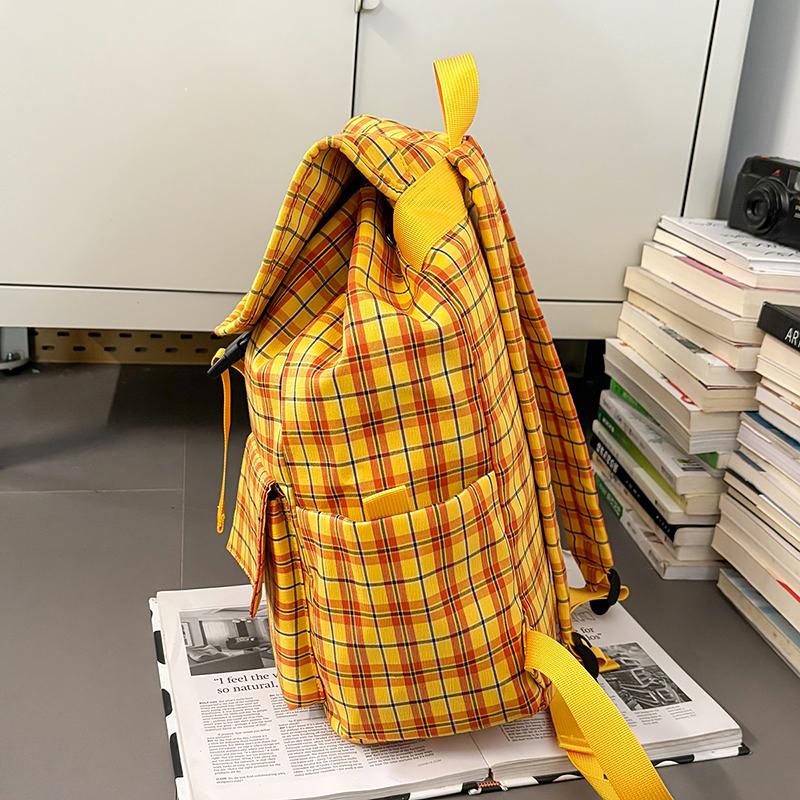 Винтажный клетчатый мужской рюкзак, студенческий рюкзак, цветной блок, женский школьный рюкзак