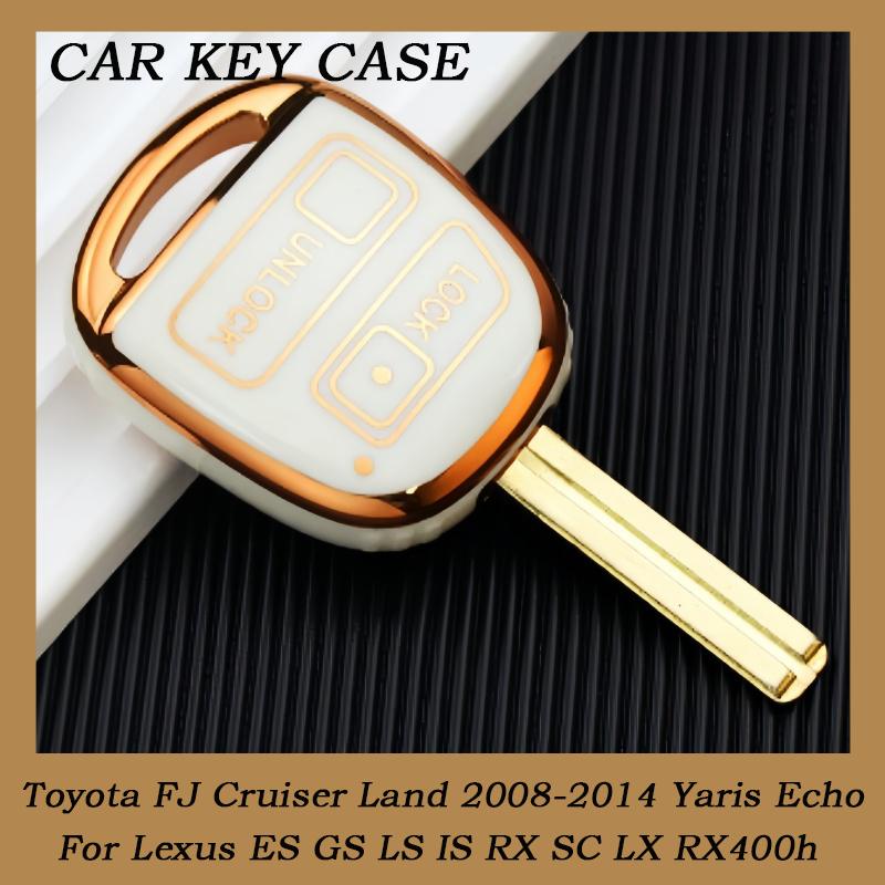 2/3 Buttons TPU Car Key Case Cover Fob For Toyota FJ Cruiser Land 2008-2014 Yaris Echo For Lexus ES GS LS IS RX SC LX RX400h