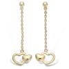 [L1269] - Gold Plated 'Love' Earrings - 35x10 Mm
