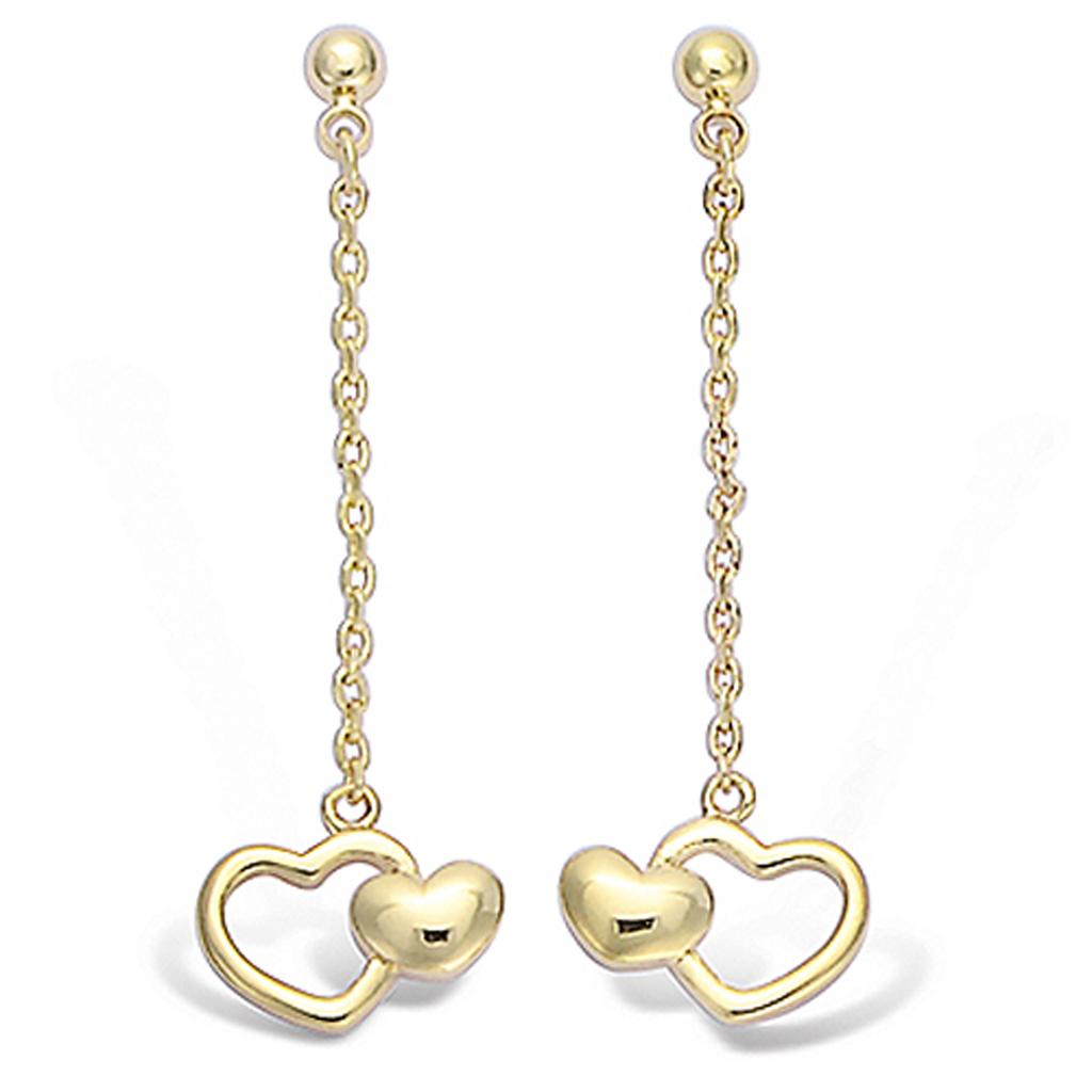 Les Trésors De Lily [L1269] - Gold Plated 'Love' Earrings - 35x10 Mm