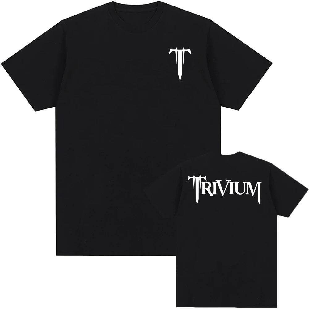 TRIVIUM Тяжелый Метал Футболка Летний Хлопок Хип-Хоп Уличная Одежда Унисекс Мода Гранж Мужская Женская Футболки Свободная Мужская Футболка