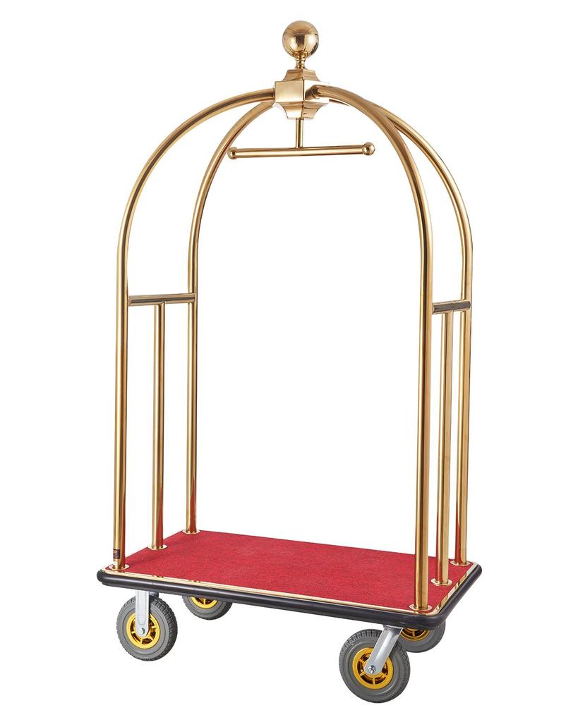 VEVOR Hotel Luggage Cart, 1500 LBS Load Capacity, Brushed Stainless Steel Bellman's Cart Curved Uprights