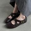 2025 Spring New Women's Leopard Horsehair Narrow Band Cross Strap Flats Round Toe Leisure Soft Comfortable Female Ballerinas Hot