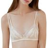 Кружевной бралетт с обволакивающим эффектом, беспроводной бюстгальтер цвета шампанского с вкладышами и удобной посадкой [FREELASS] (подходит для размеров AA-B) Ультра-Soft