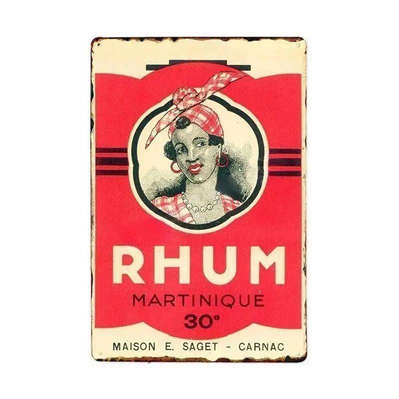 Cold Beer Rhum Vintage Metal Sign Tin Decor Plaque Decor Pub Cafe Brewery Wine Rum Wall Art Posters Metal Signs Decorative Plate