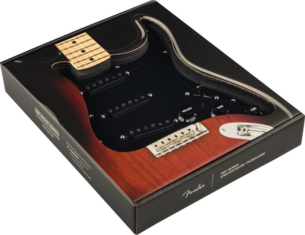 Fender Pure Vintage Black 11 Hole Made in USA Pre-Wired Strat® Pickguard, '59 w/RWRP Midi, PG,