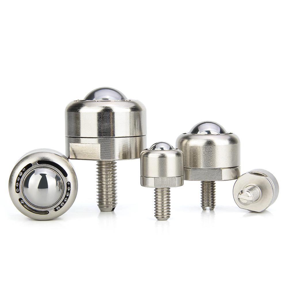 Шариковые ролики высокой грузоподъемности с резьбовым стержнем и пылезащитным отверстием, углеродистая сталь, шариковые транспортные единицы