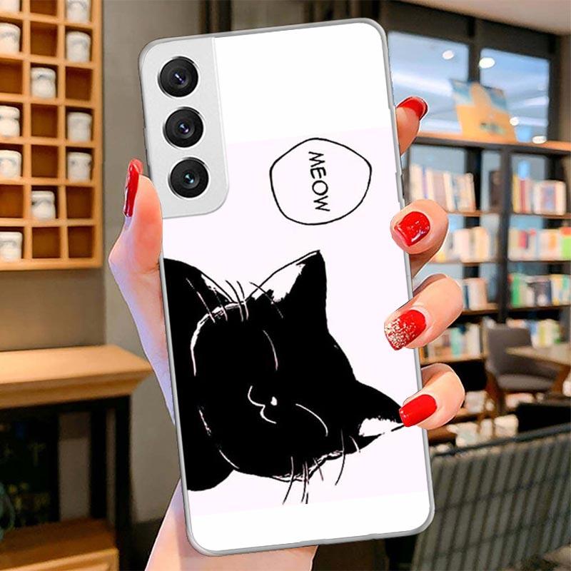 Cat Cute Kitten Cartoon Cover Phone Case For Samsung Galaxy S26 S25 Edge S24 Ultra S23 S22 Plus S21 S20 FE Soft Fundas Shell Gal