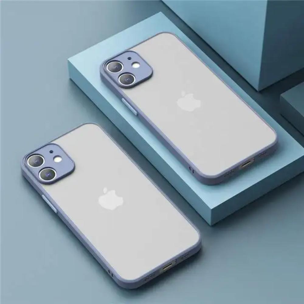 Противоударный бронированный матовый чехол для iPhone 16 15 14 Plus 13 11 12 Pro Max роскошный силиконовый бампер прозрачный жесткий чехол для задней панели из поликарбоната