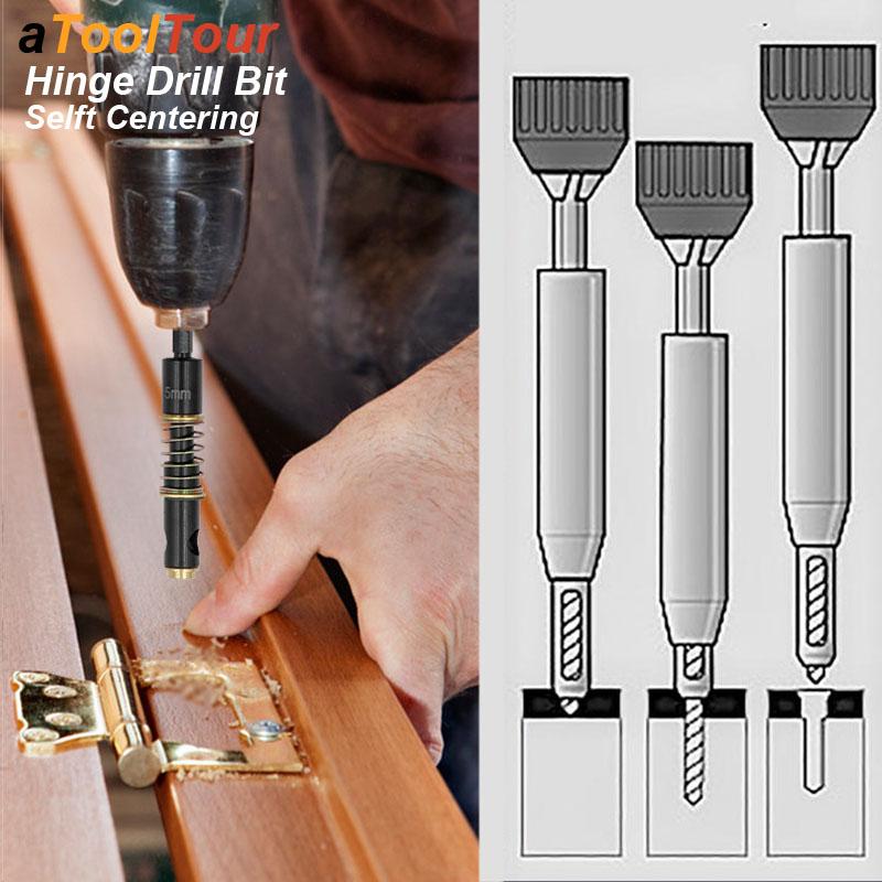 Сверла для петель, деревообработка, зенковка, инструмент для шкафа, самоцентрирующийся дверной шарнир 1/4 5 мм со штифтом, шаблон для поворота, проект полок