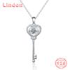 Lindon S925 Sterling Silver Moissanite Luxury Personality Pendant Necklace Women's Classic Tide Sugar Full of Wild Clavicle Chain
