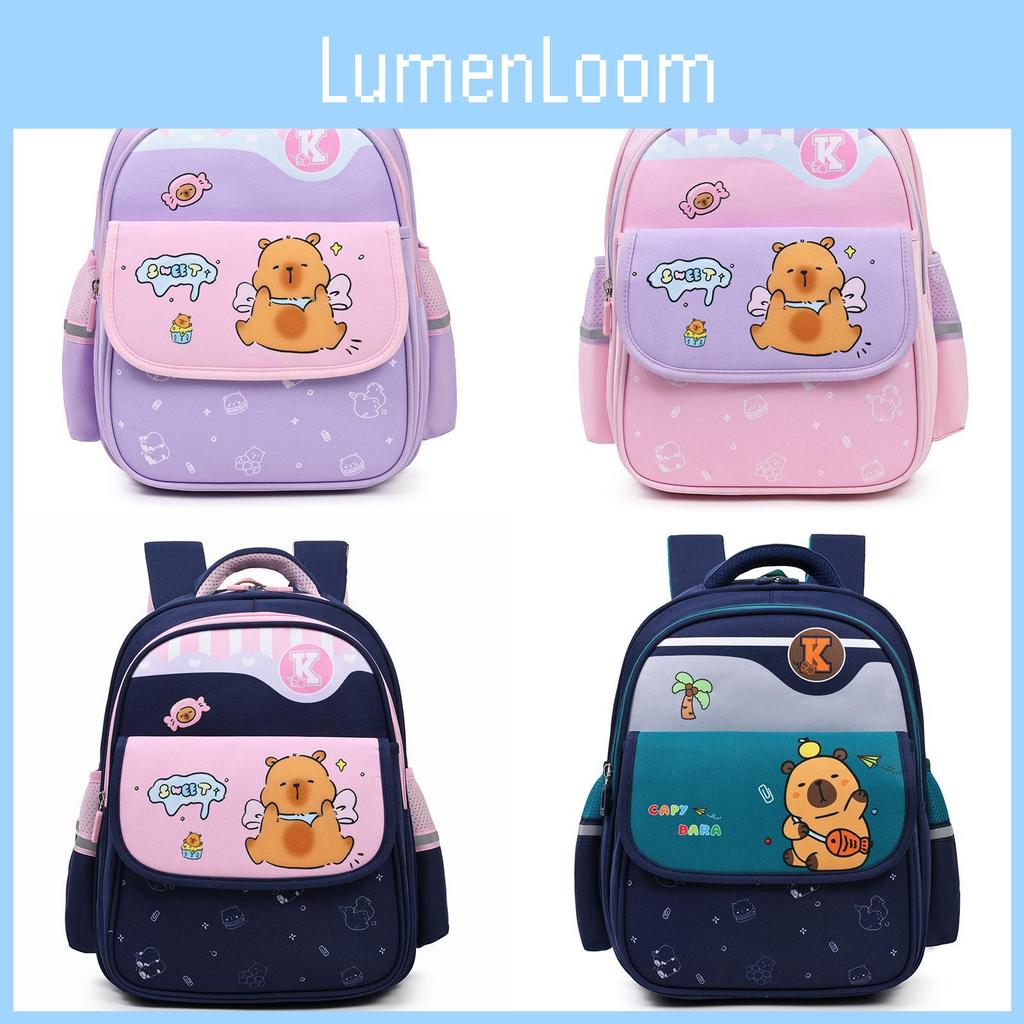 Kids Capybara Cartoon Lightweight Kindergarten Backpack For Student School Days
