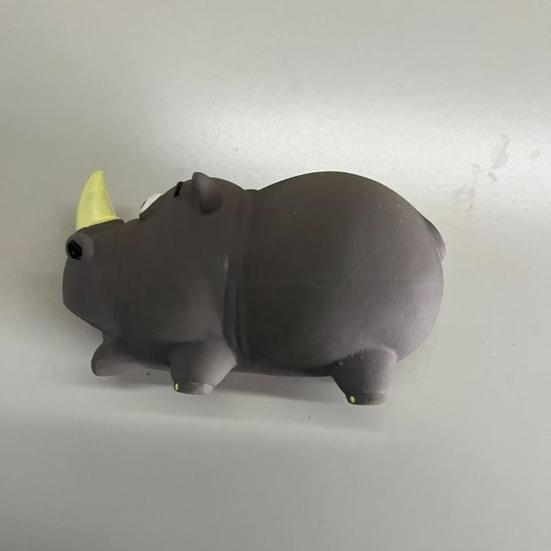 Игрушки для домашних животных Игрушка в форме носорога со звуком Гибкая износостойкая латексная игрушка для собак Чистка зубов Снятие тревожности Грызть