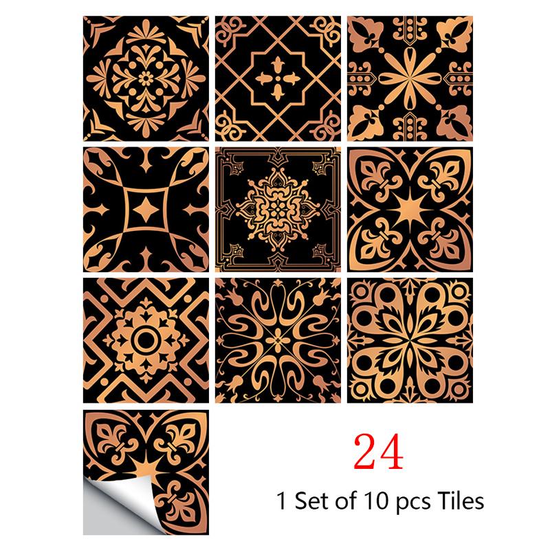 10 шт., кухонные украшения, плитка, наклейки, стикер на стену, водонепроницаемый цветок, плитка, домашний декор