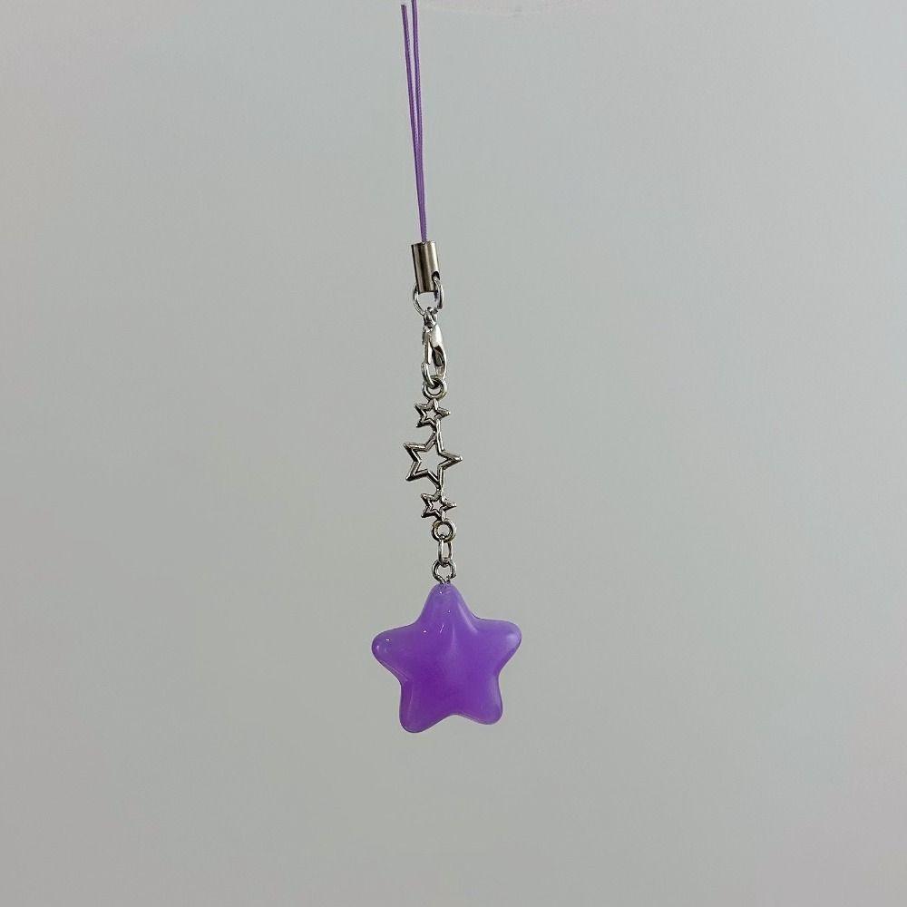 Pentagram Phone Chain Crystal Beads Tassel Keychain Pendent Charm Bag Pendant DIY Jewelry Making