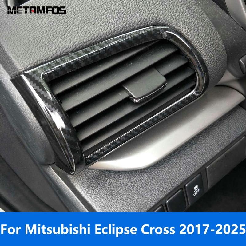For Mitsubishi Eclipse Cross 2017-2024 2025 Carbon Fiber Side Front Air Condition AC Vent Outlet Cover Trim Interior Accessories