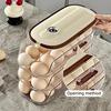 Large Egg Holder for Fridge Automatic Rolling Egg Organizer Clear Plastic Egg Container Stackable Egg Dispenser and Storage Bin