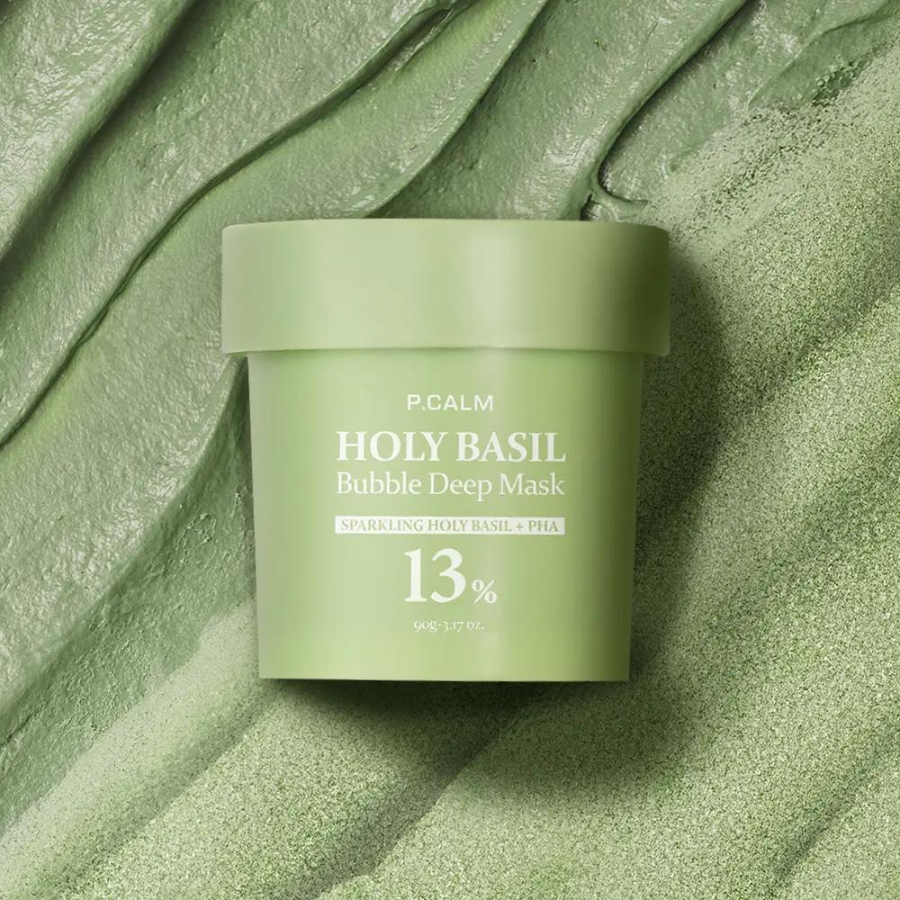 P.CALM Holy Basil Bubble Deep Mask Refreshing Clay Facial Care 90g