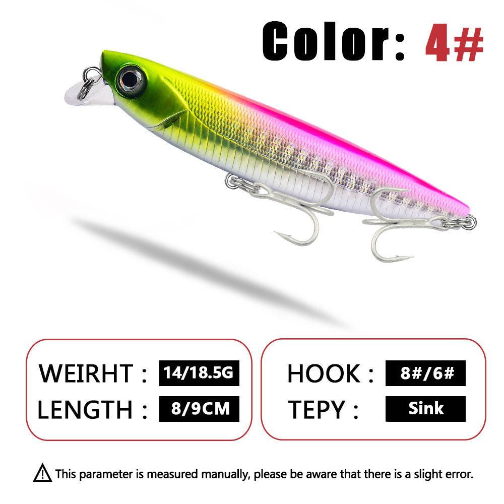 Новая биомиметическая приманка для рыбы Luya, погружная приманка для рыбы Мино, приманка для рыбалки на открытом воздухе, 8 см/9 см, специальный крючок для рыбы через рот