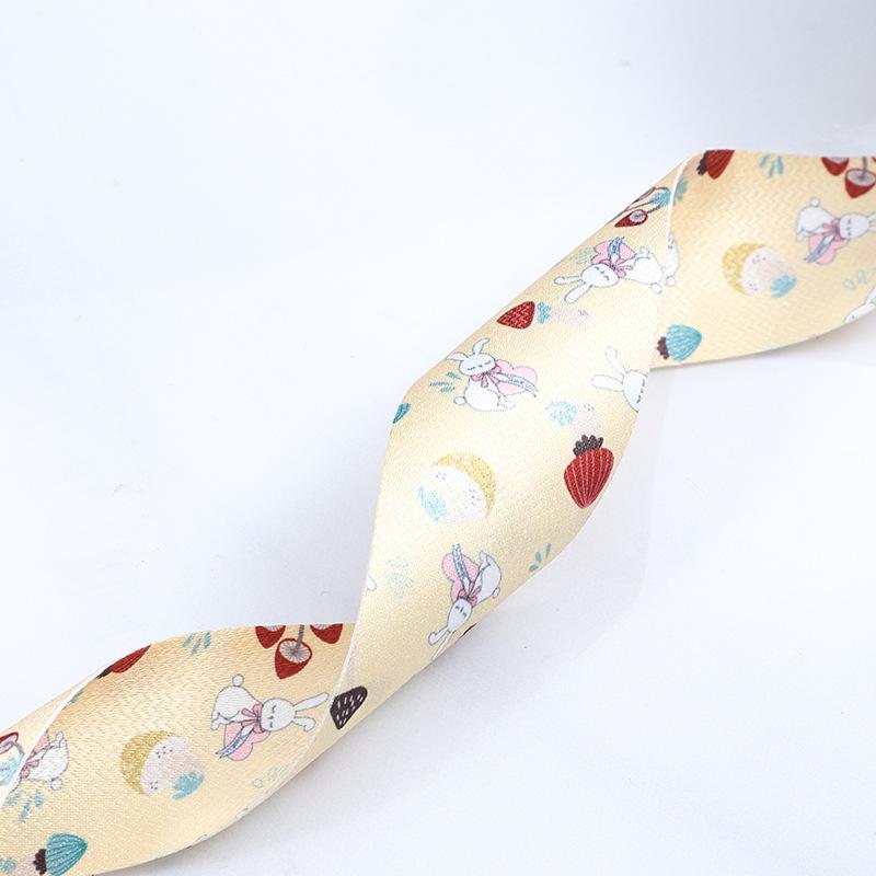 Романтичная и уютная двухсторонняя лента с героями мультфильмов на день рождения, детский день рождения, галстук, торт, заколка для волос в форме сердца для девочек, ювелирные изделия, печать, цветная лента, подарочная упаковка