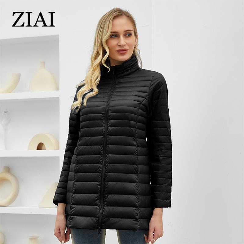 ziai Autumn Winter Women's Jacket Warm Padded Puffer Coat Ultra Light Down Jacket Women Quilted Parka Slim Fit Outerwear DM22