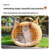 Portable Cat Carriers Stylish Pet Rolling Suitcase Large Capacity Woven Pet Travel Breathable Trolley Box for Cats & Small Dogs