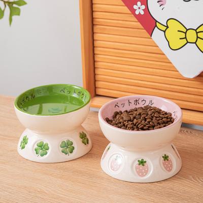 Керамическая нескользящая миска для домашних животных для кошек и собак - Конструкция против опрокидывания и против окрашивания подбородка