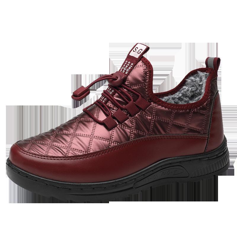 Прямые продажи с фабрики, осенне-зимняя, новая, для мужчин и женщин среднего и пожилого возраста, флисовая, утолщенная, удобная, теплая, хлопковая обувь из ПУ, дышащая, не