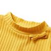 Children's Long-sleeved Ribbed Knit T-shirt 4 Colors and 5 Sizes Available