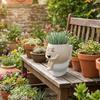 Cartoon Flower Planter Resin Plant Cultivation Pot Table Decor Plant Growing Container  Office