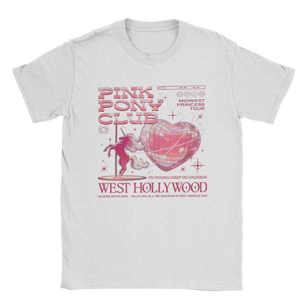 Мужская футболка Chappell Roan Pink Pony Club Потрясающая футболка из чистого хлопка с коротким рукавом Футболки с круглым вырезом Одежда Подарок на день рождения