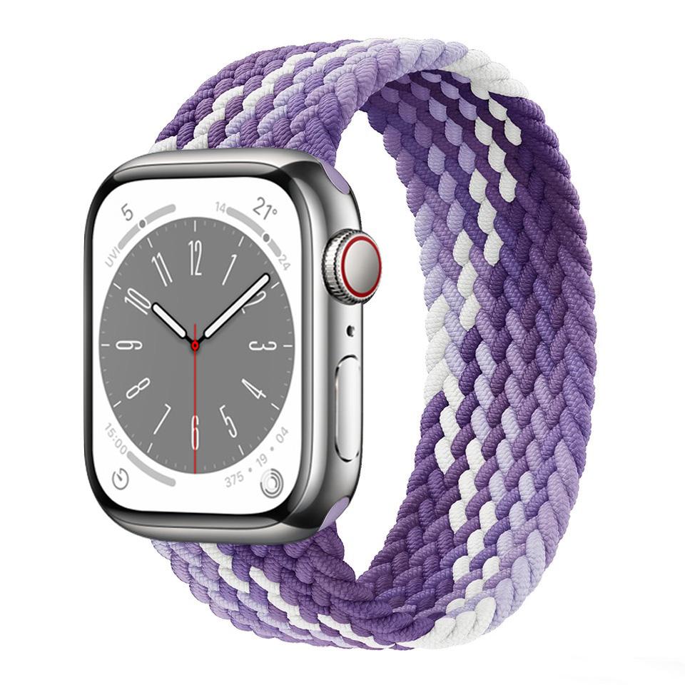 Ремешок для Apple Watch, ремешок 44 мм, 40 мм, 45 мм, 41 мм, 49 мм, 38 мм, 42 мм, эластичный плетеный браслет-петля соло, iwatch series 7 se 3 6 8 ultra