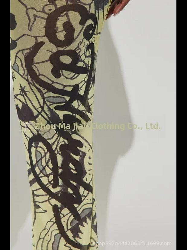 Летний повседневный костюм с коротким рукавом и принтом 2024 г.