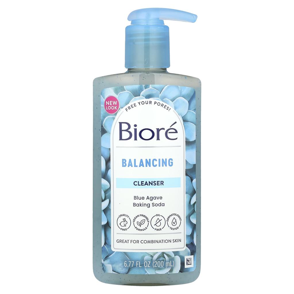 Biore Balancing Pore Cleanser, Blue Agave + Baking Soda, 6.77 Fl Oz (200 Ml)