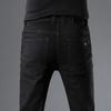 Men's Jeans Straight Slim Casual Stretch Mid-waist Trousers