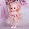Мини подвижная 21 шарнирная кукла 16 см, игрушка для девочек, 3D большие глаза, BJD принцесса, полная одежда, коллекция платьев, детская кукла в подарок