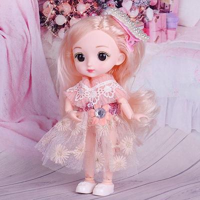 Мини подвижная 21 шарнирная кукла 16 см, игрушка для девочек, 3D большие глаза, BJD принцесса, полная одежда, коллекция платьев, детская кукла в подарок