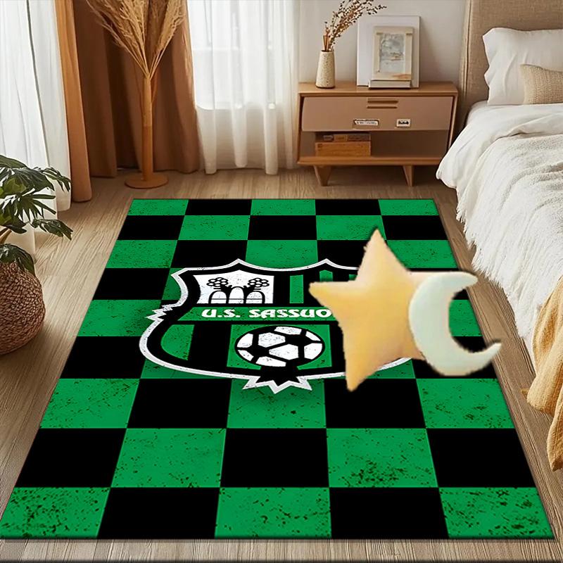 Sass-uolo Football Crest Rug for Living Room, Game Rooms, Office, Bedroom, Office Floor Mat Playful Design, fan gifts Christmas decor