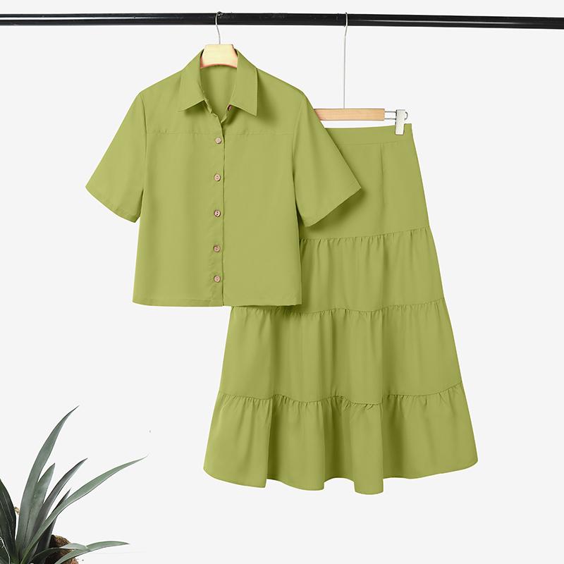 ZANZEA Женские блузки с коротким рукавом и юбки, летние комплекты из двух частей