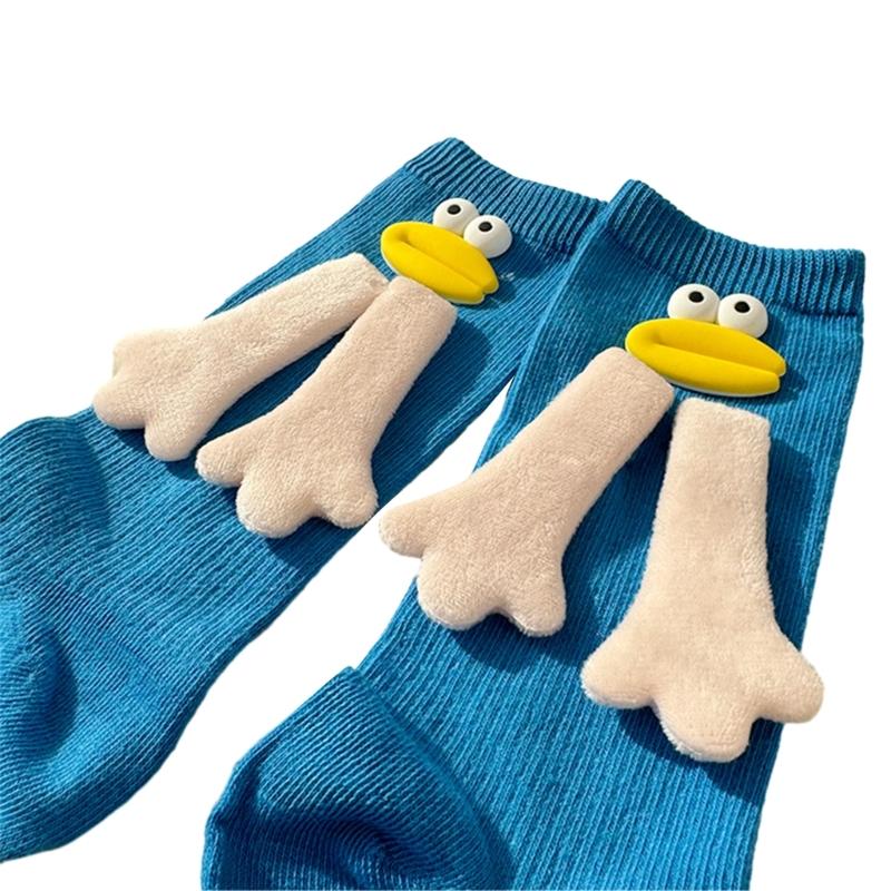 1 Pair Cotton Crew Dress Socks Simple Ankle Socks Trendy Bootie Socks Cartoon Doll Calf Socks for Womens Streetwear
