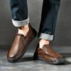 38-46  HOHO FAIR  Spring/Fall Outdoor Leather Shoes Mens Car Driving Shoes Leather Large Size Ankle Boots Casual Shoes