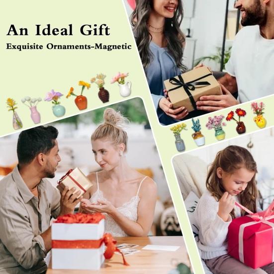 5/7/8 шт. Мини-керамическая ваза Магнит на холодильник Дом Офис Кухня Шкаф Холодильник 3D Миниатюрная ваза для цветов Горшок Магнитное украшение Орнамент