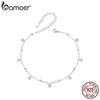 BAMOER Dazzling Zirconia Anklet 925 Sterling Silver Chian Bracelet for Leg Female Foot Jewelry For Women Leg Chain Fine Jewelry